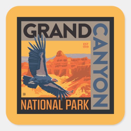 Grand Canyon National Park  Condors Square Sticker