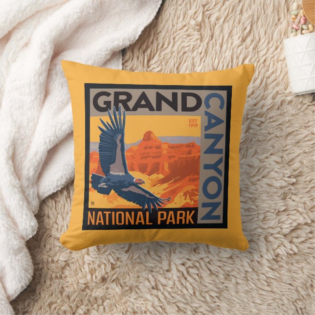 Grand Canyon National Park | Condors Throw Pillow (Blanket)