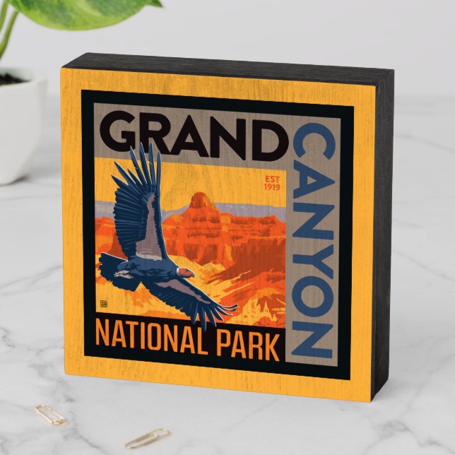 Grand Canyon National Park | Condors Wooden Box Sign (In Situ Horizontal)