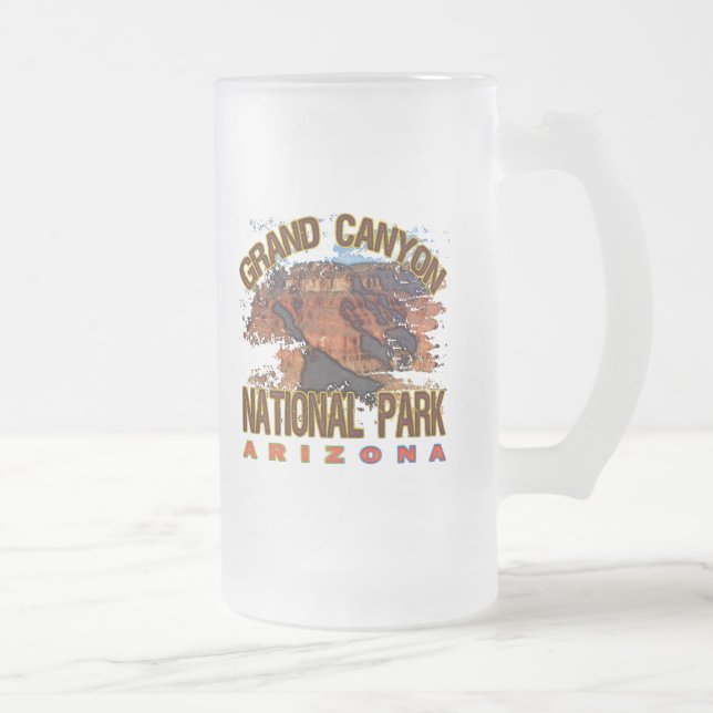 Grand Canyon National Park Frosted Glass Beer Mug (Right)
