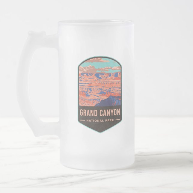 Grand Canyon National Park Frosted Glass Beer Mug (Left)