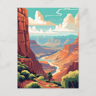 Grand Canyon National Park Illustration Postcard
