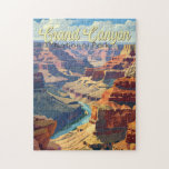 Grand Canyon National Park Illustration Travel Art Jigsaw Puzzle<br><div class="desc">Grand Canyon vector artwork design. The park is home to much of the immense Grand Canyon,  with its layered bands of red rock revealing millions of years of geological history.</div>