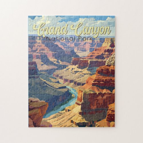 Grand Canyon National Park Illustration Travel Art Jigsaw Puzzle