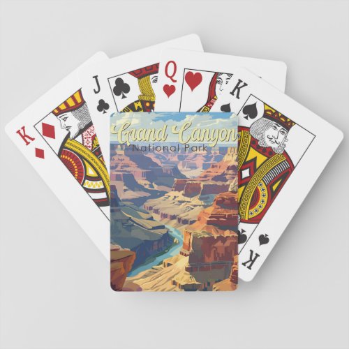 Grand Canyon National Park Illustration Travel Art Poker Cards