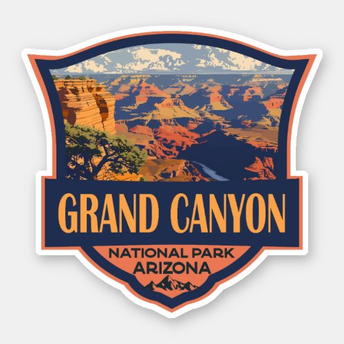 Grand Canyon National Park Illustration Travel Art Sticker