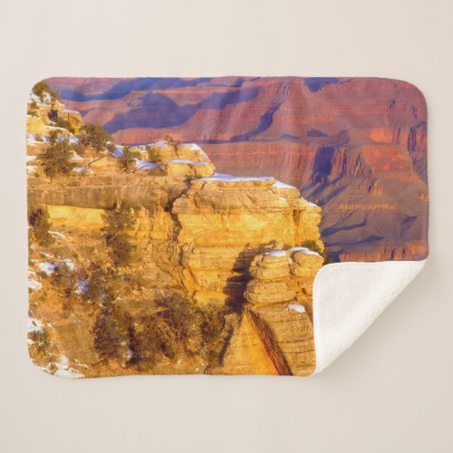 Grand Canyon National Park in Winter Sherpa Blanket