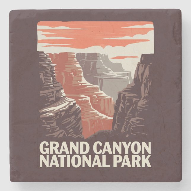 Grand Canyon National Park Landscape  Stone Coaster (Front)