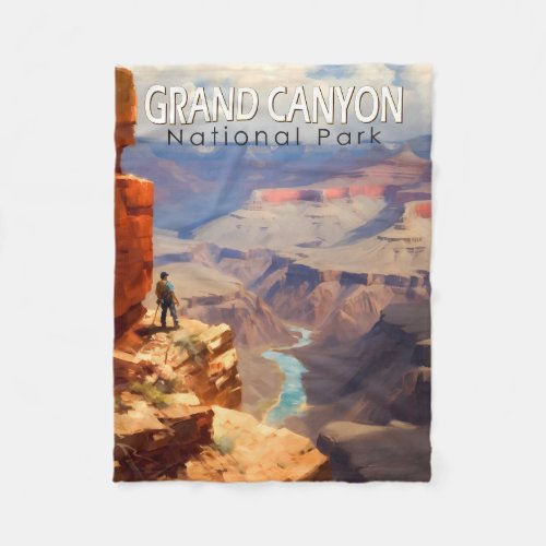 Grand Canyon National Park Oil Painting Art Travel Fleece Blanket