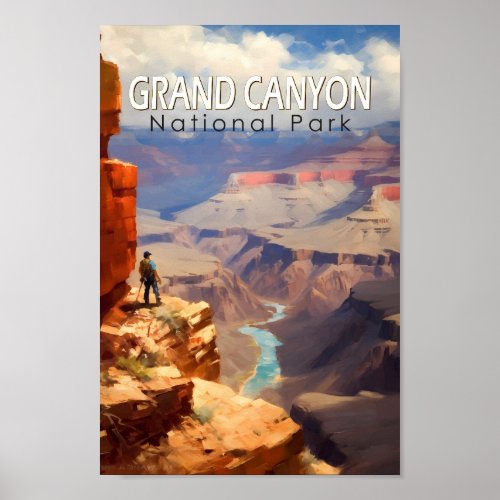 Grand Canyon National Park Oil Painting Art Travel Poster