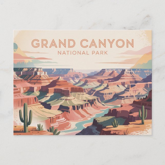 Grand Canyon National Park Postcard Vintage (Front)