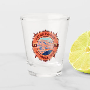 Grand Canyon National Park Retro Compass Emblem Shot Glass