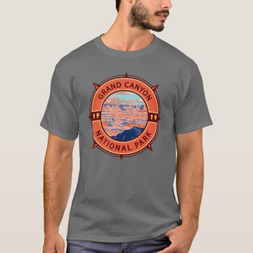 Grand Canyon National Park Retro Compass Emblem  T_Shirt