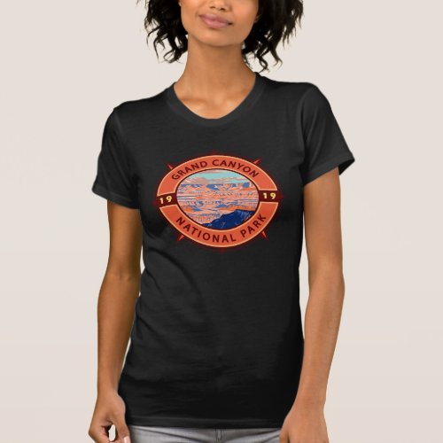 Grand Canyon National Park Retro Compass Emblem T_Shirt