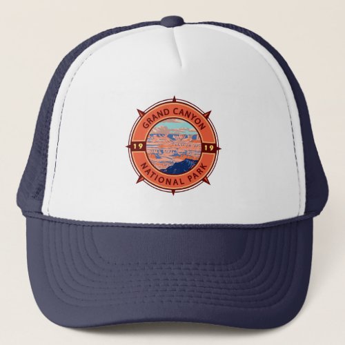Grand Canyon National Park Retro Compass Emblem Trucker Hat