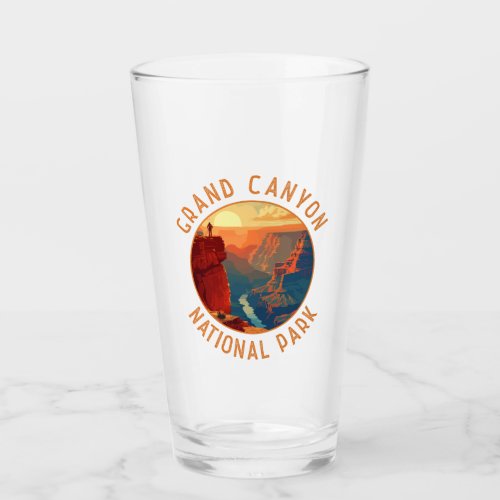 Grand Canyon National Park Retro Distressed Circle Glass