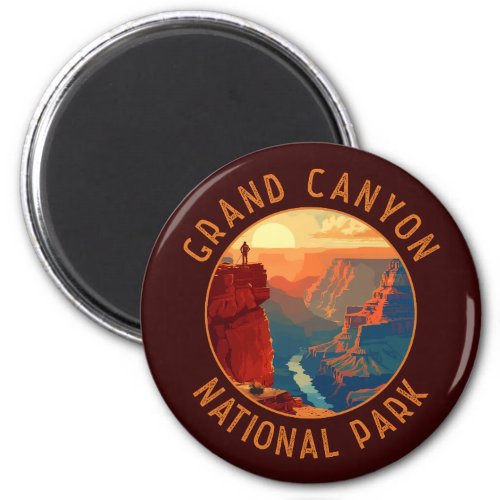 Grand Canyon National Park Retro Distressed Circle Magnet