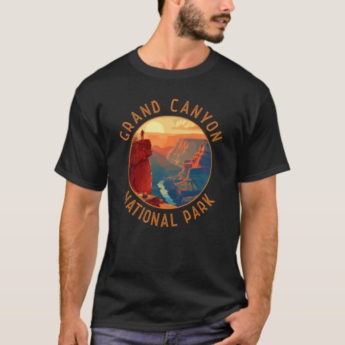 Grand Canyon National Park Retro Distressed Circle T_Shirt