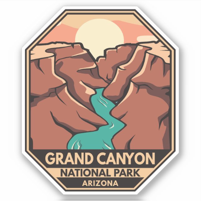 Grand Canyon National Park Retro Emblem Sticker (Front)