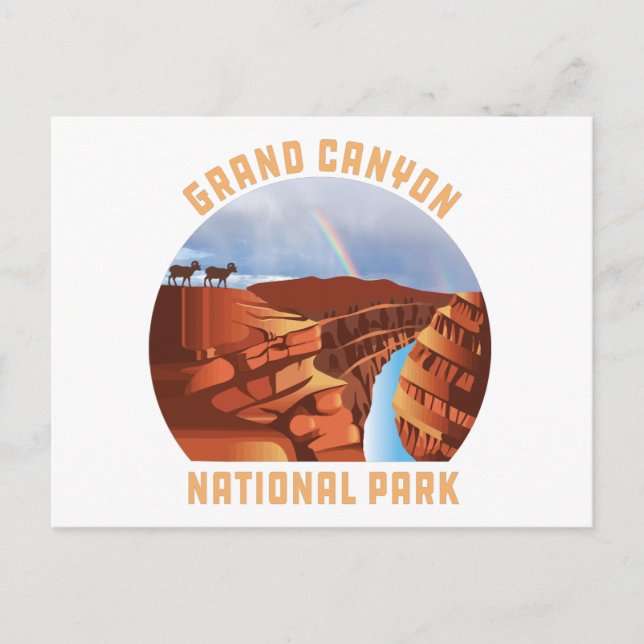 Grand Canyon National Park retro North rim Arizona Postcard (Front)