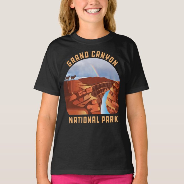 Grand Canyon National Park retro North rim Arizona T-Shirt (Front)