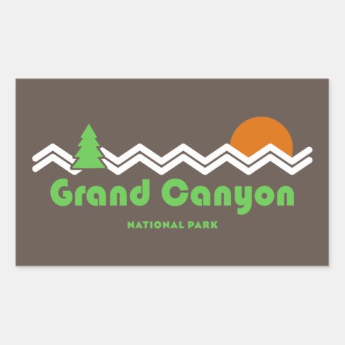 Grand Canyon National Park Retro Rectangular Sticker
