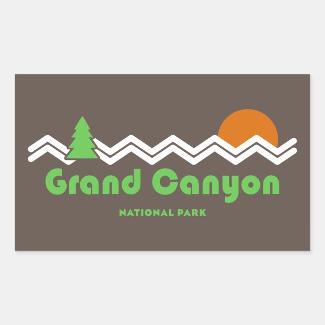 Grand Canyon National Park Retro Rectangular Sticker (Front)