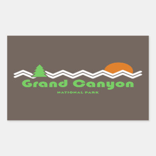 Grand Canyon National Park Retro Rectangular Sticker