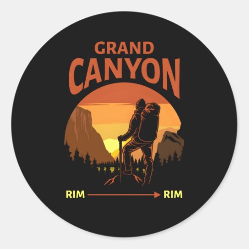 Grand Canyon National Park Rim Rim Hiking Classic Round Sticker