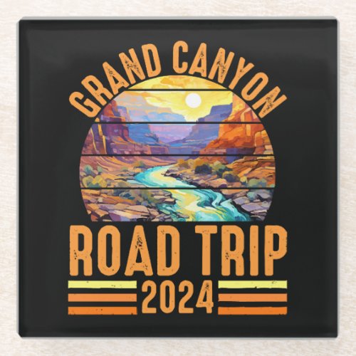 Grand Canyon National Park Road Trip 2024 Glass Coaster