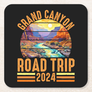 Grand Canyon National Park Road Trip 2024 Square Paper Coaster