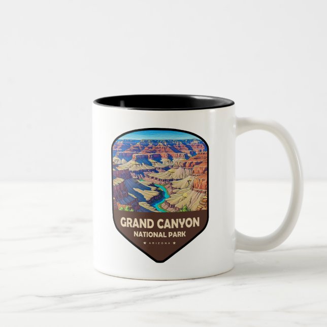 Grand Canyon National Park Shield Two-Tone Coffee Mug (Right)
