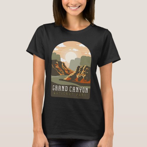 Grand Canyon National Park Skyline Silhouette Outl T_Shirt