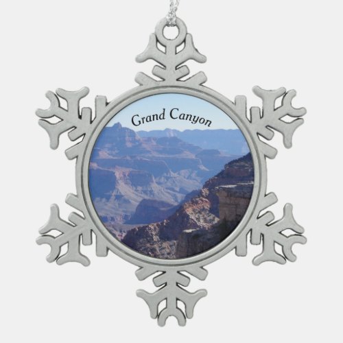 Grand Canyon National Park South Rim Snowflake Pewter Christmas Ornament