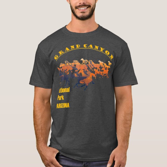 Grand Canyon National Park South Rim with horse T-Shirt (Front)