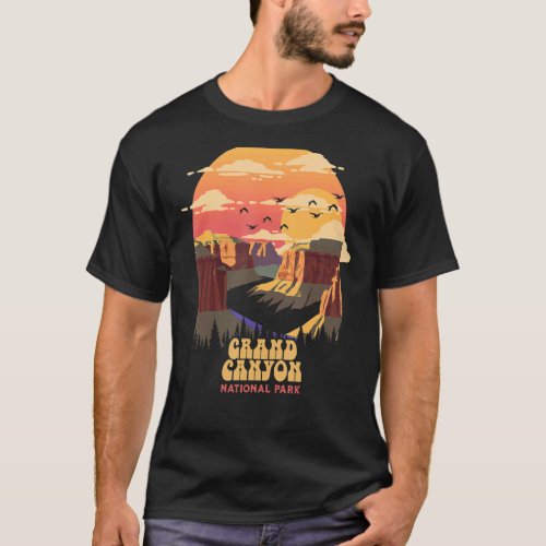 Grand Canyon National Park Sunset WPA Poster Style