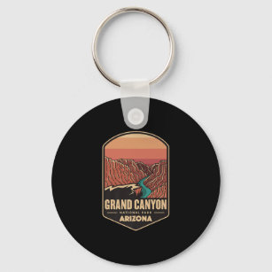 Grand Canyon National Park Travel Hiking Logo Keychain