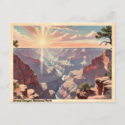 Grand Canyon National Park Vintage Postcard
