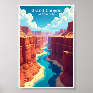 Grand Canyon National Park Vintage Style Travel Po Poster