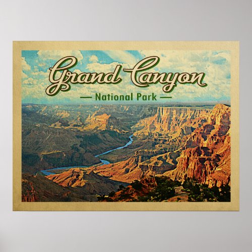 Grand Canyon National Park Vintage Travel Poster