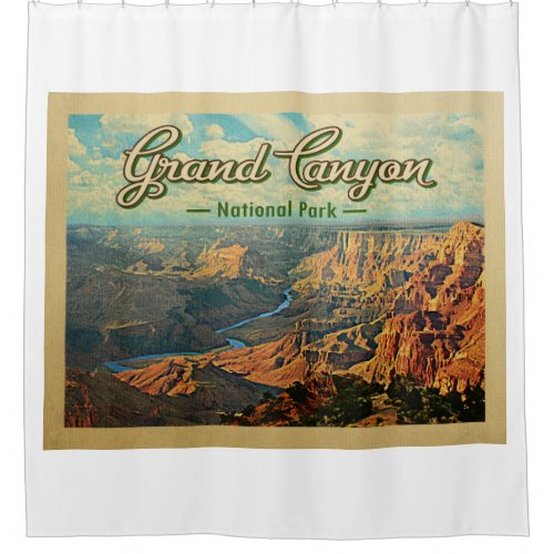 Grand Canyon National Park Vintage Travel Shower Curtain