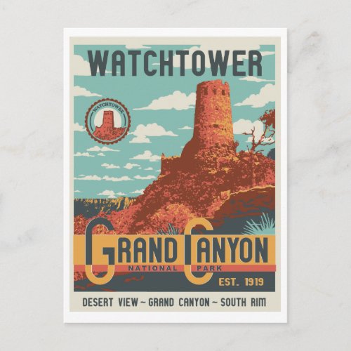 Grand Canyon National Park Watchtower Postcard