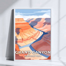 Grand Canyon National Park Watercolor Travel