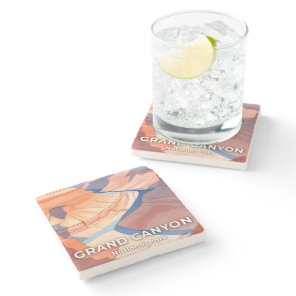 Grand Canyon National Park Watercolor Travel Stone Coaster