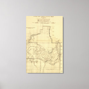 Grand Canyon National ParkPanoramic Map Canvas Print
