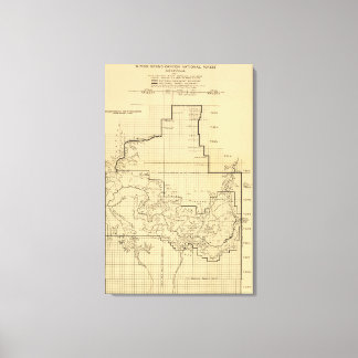 Grand Canyon National ParkPanoramic Map Canvas Print