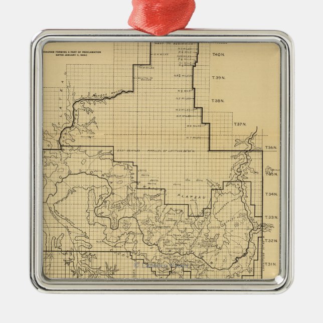Grand Canyon National ParkPanoramic Map Metal Ornament (Front)