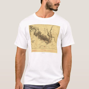 Grand Canyon of Colorado RiverPanoramic Map T-Shirt