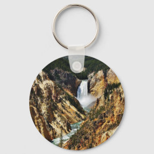 Grand Canyon Of The Yellowstone Park Looking Towar Keychain