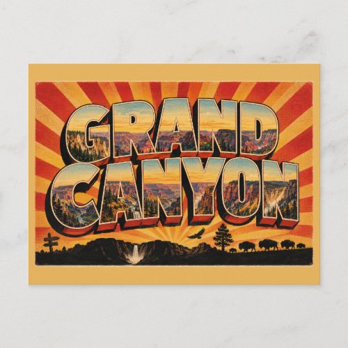 Grand Canyon of the Yellowstone WY Vintage Travel Postcard